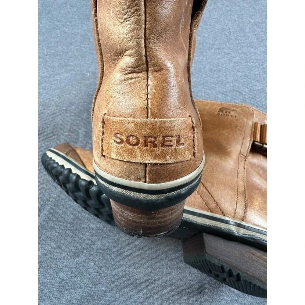 Sorel Addington Strap Boots Women's 7 Elk Brown Leather Waterproof NL2156-286